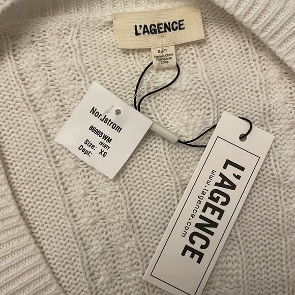 L'agence Cable Knit Sweater Fringe Detail Savannah Size XS Western Luxury - Picture 2 of 8